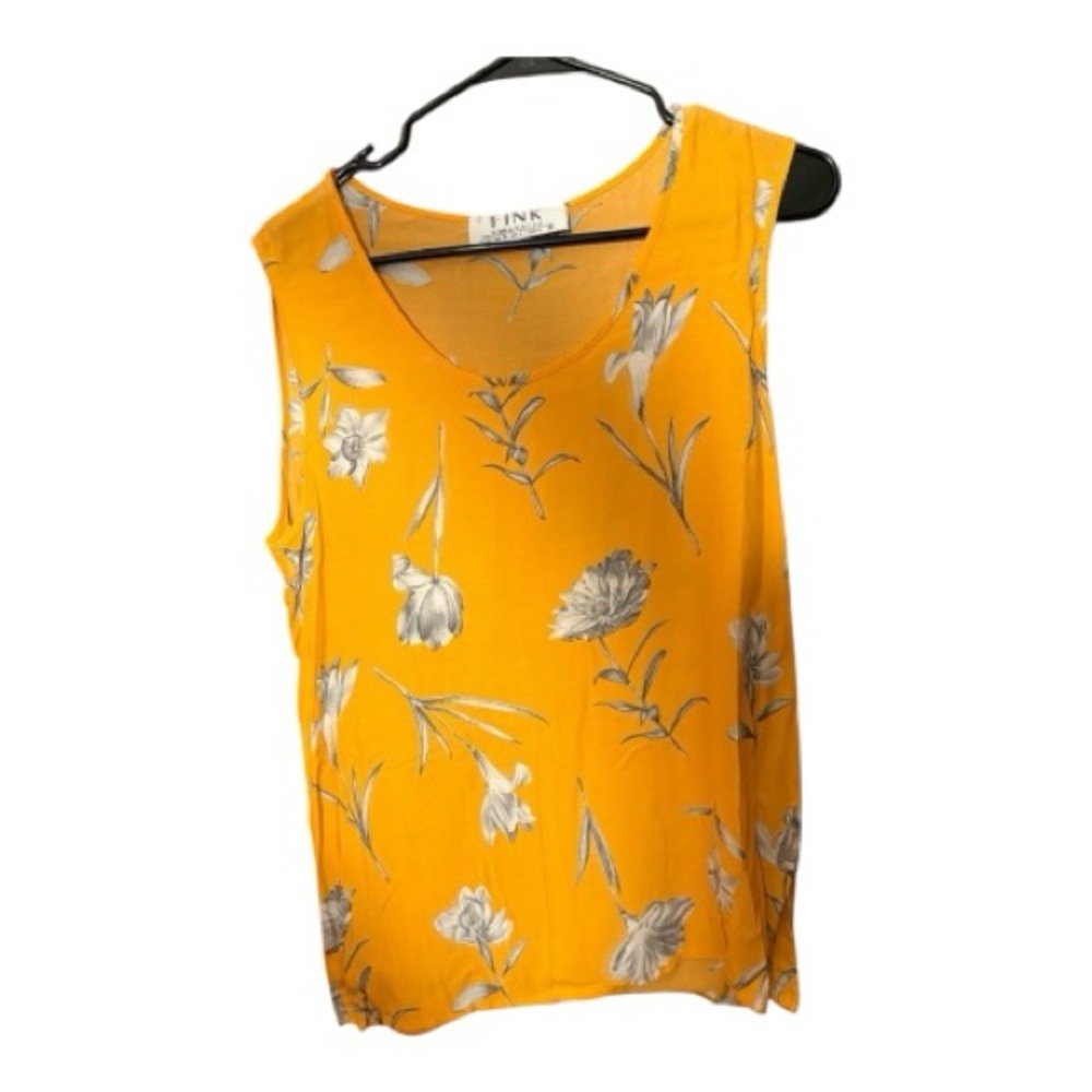 FINK Separates – Orange Floral Sleeveless Top (Size US 6 / S)